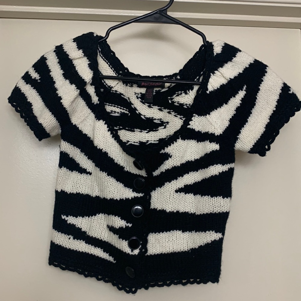 Betsey Johnson Button Cropped Sweater